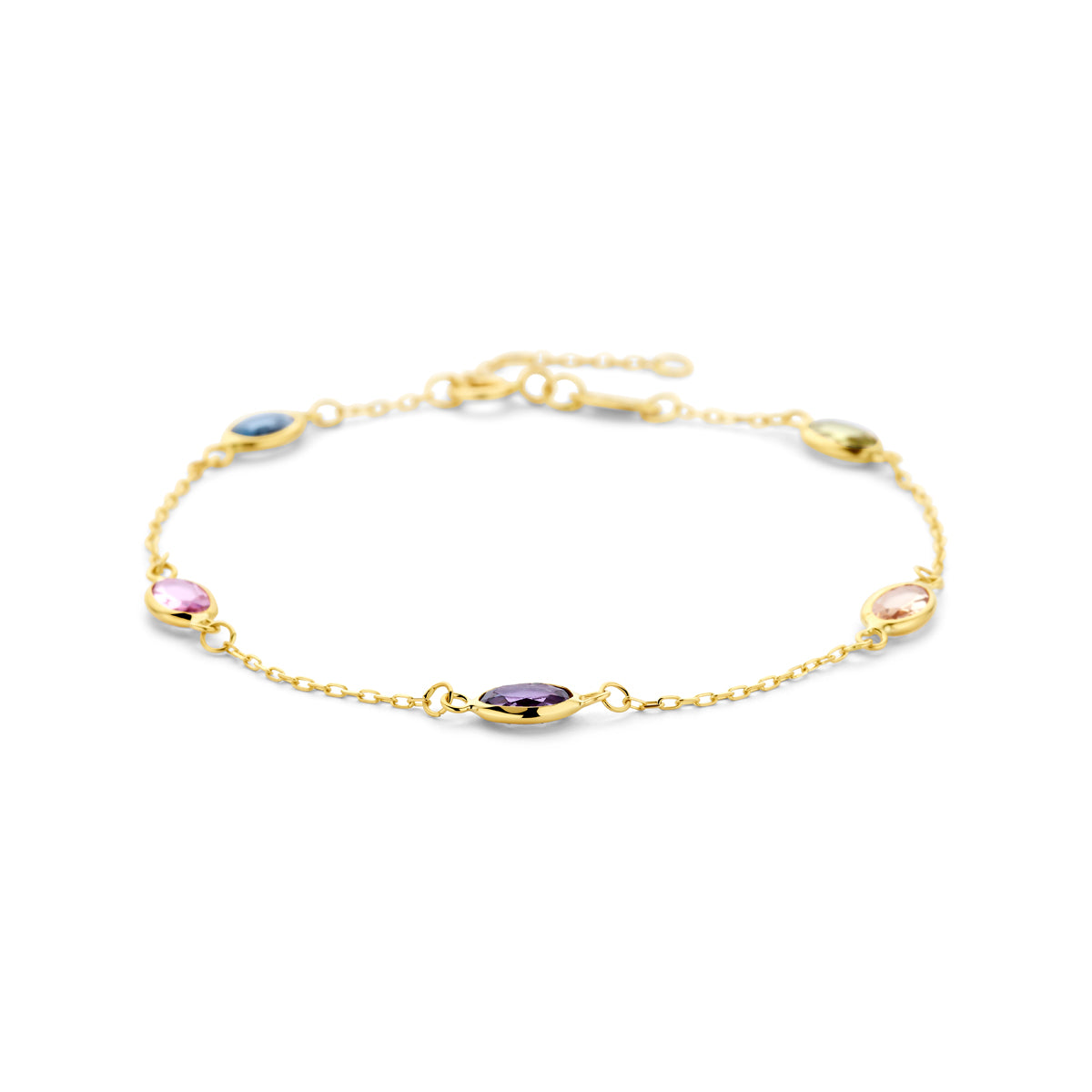 Gouden armband met kleurrijke edelstenen voor vrouwen - Stelloria - City Juwelier