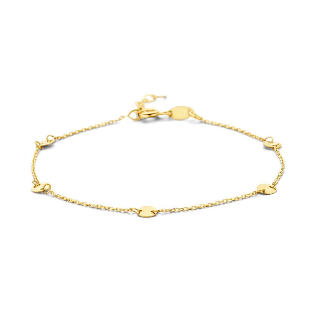 Gouden armband met ronde plaatjes voor vrouwen - City Juwelier