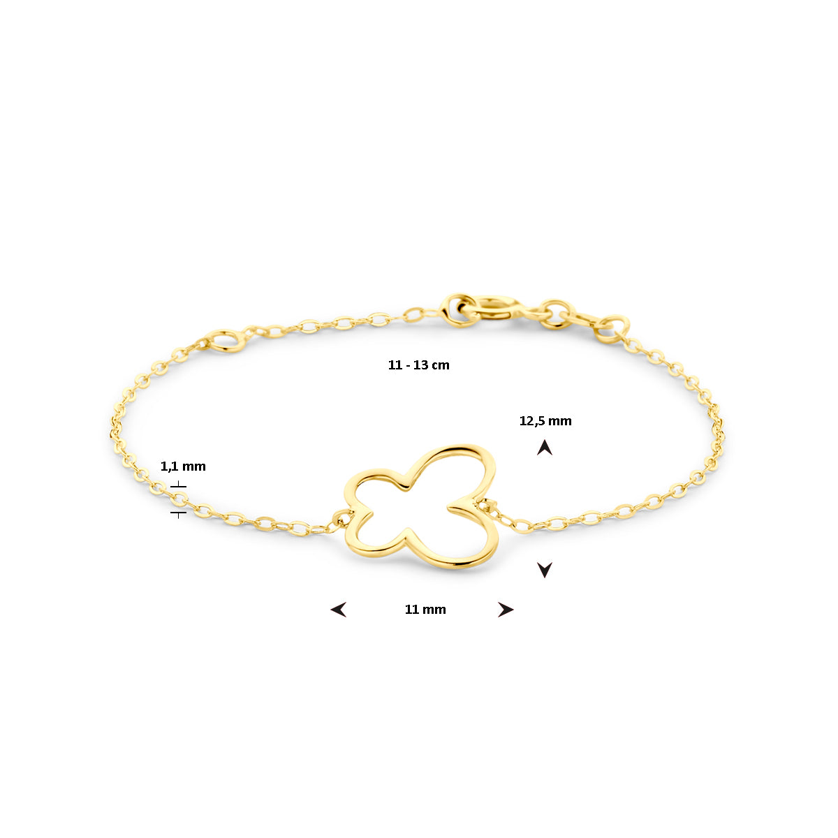 Gouden armband voor kinderen verstelbaar 11-13cm - City Juwelier