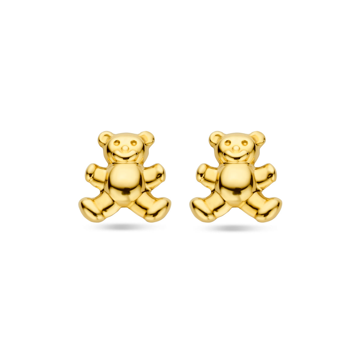 Gouden beer oorknoppen 14K geelgoud voor kinderen - City Juwelier