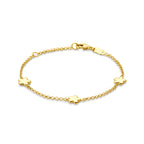 Gouden bloemen armband voor kinderen in 14K geelgoud - City Juwelier