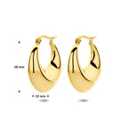 Gouden creolen oorbellen 28mm vooraanzicht - Ciriana Collection - City Juwelier