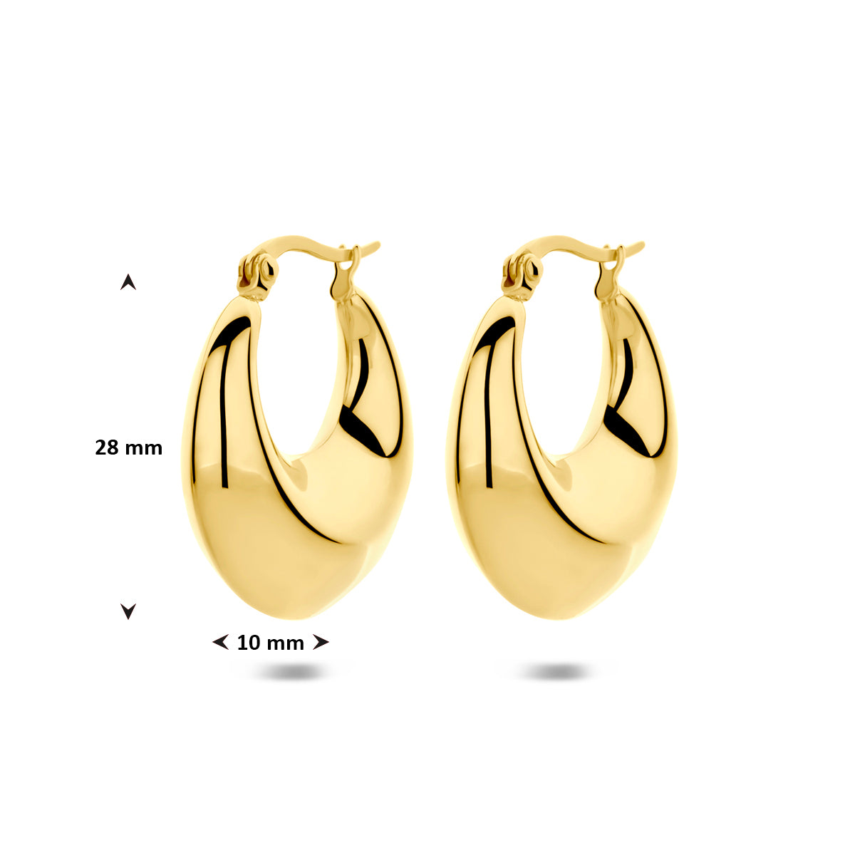 Gouden creolen oorbellen 28mm vooraanzicht - Ciriana Collection - City Juwelier