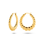 Gouden creolen oorbellen dames zijaanzicht - City Juwelier