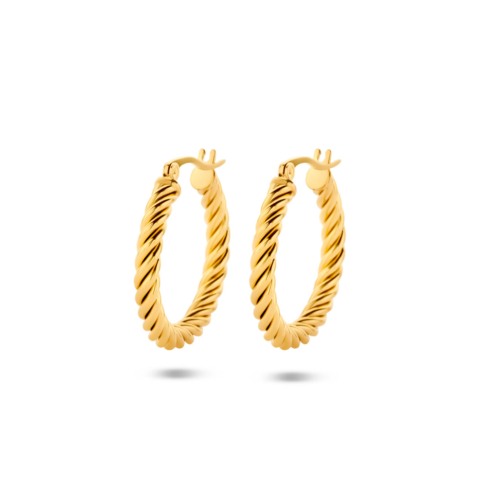 Gouden creool oorbellen 28mm voor vrouwen - City Juwelier