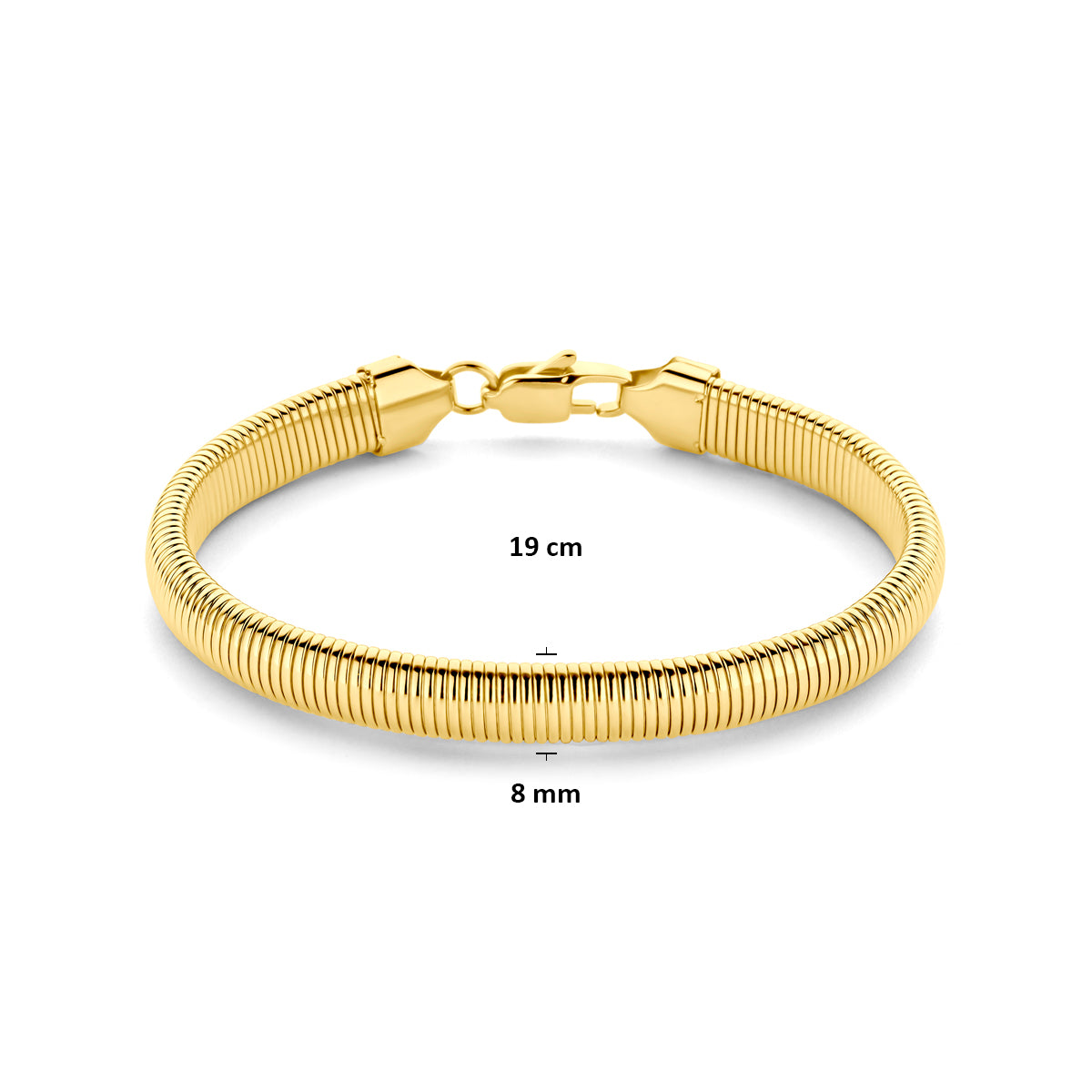 Gouden dames armband met karabijnsluiting detail - City Juwelier