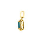 Gouden dames hanger met blauwe topaas zijaanzicht in 14 karaat - City Juwelier