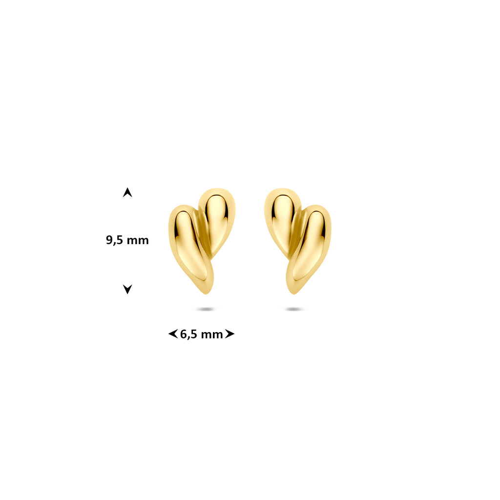 Gouden dames oorbellen 9K met stekersluiting detail - City Juwelier