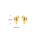 Gouden dames oorbellen 9K met stekersluiting detail - City Juwelier