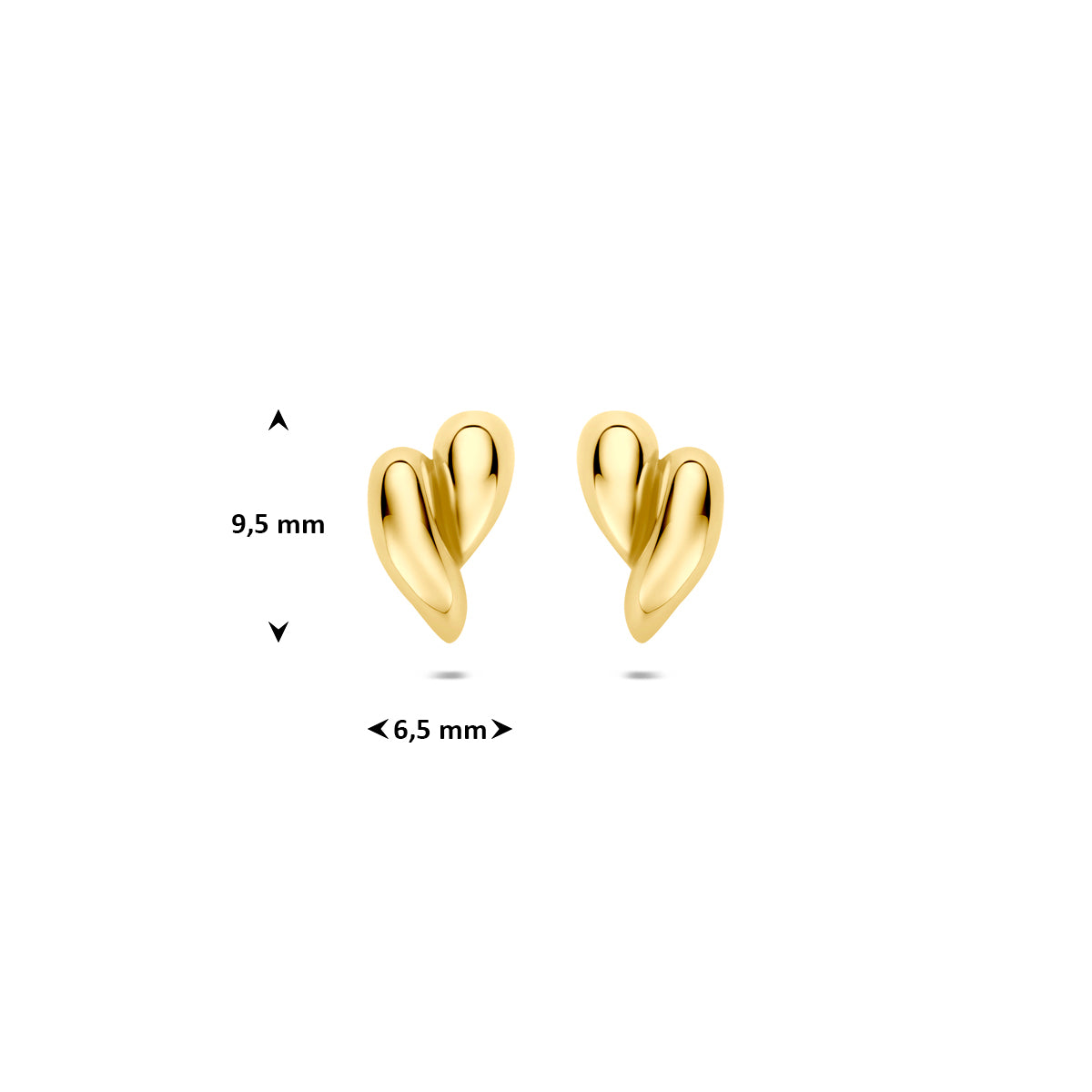 Gouden dames oorbellen 9K met stekersluiting detail - City Juwelier