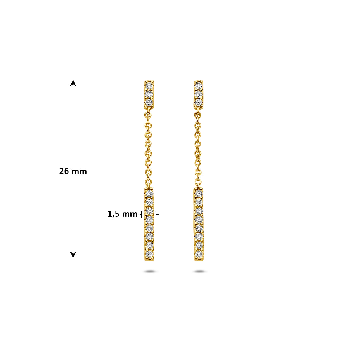 Gouden dames oorbellen met diamant 0.11ct schuin perspectief - City Juwelier