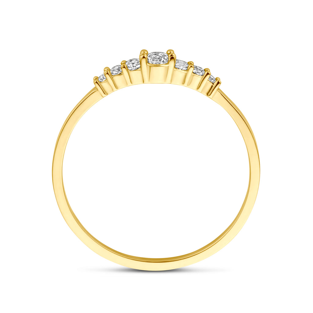Gouden damesring met zirkonia detail van de setting - City Juwelier