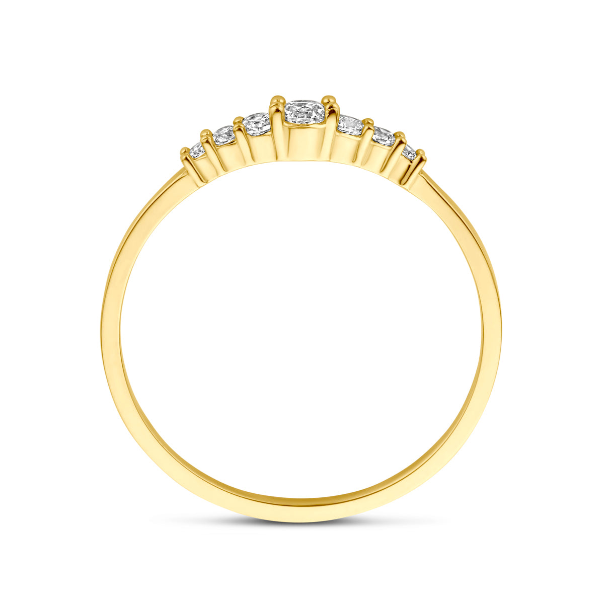 Gouden damesring met zirkonia detail van de setting - City Juwelier