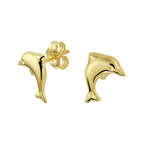 Gouden dolfijn oorknoppen 14K geelgoud voor kinderen - City Juwelier