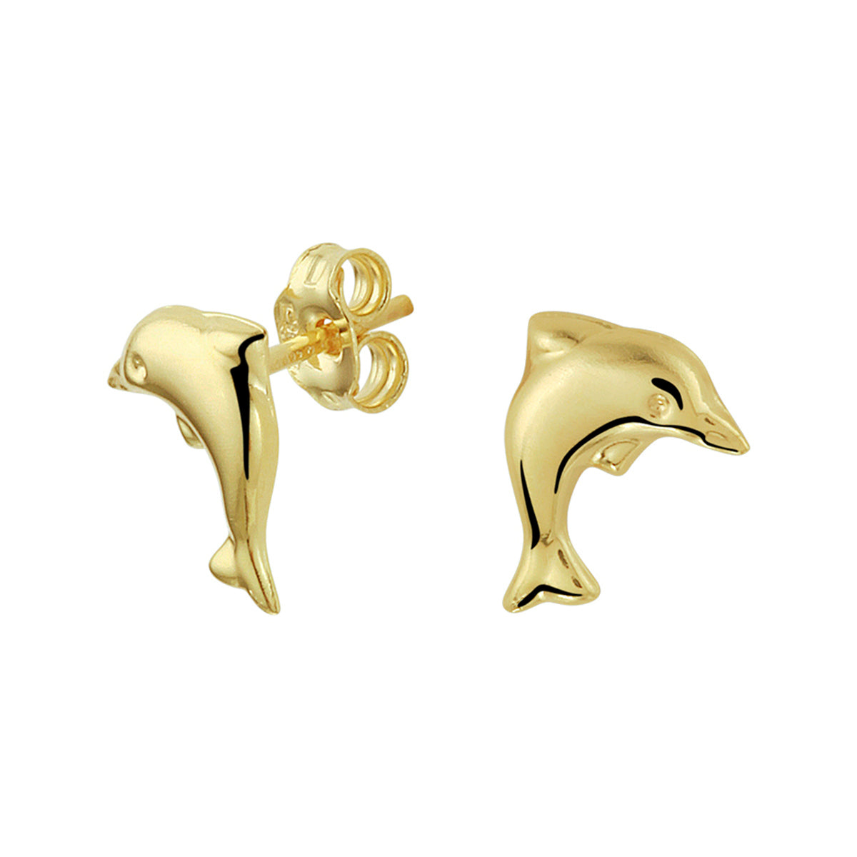 Gouden dolfijn oorknoppen 14K geelgoud voor kinderen - City Juwelier