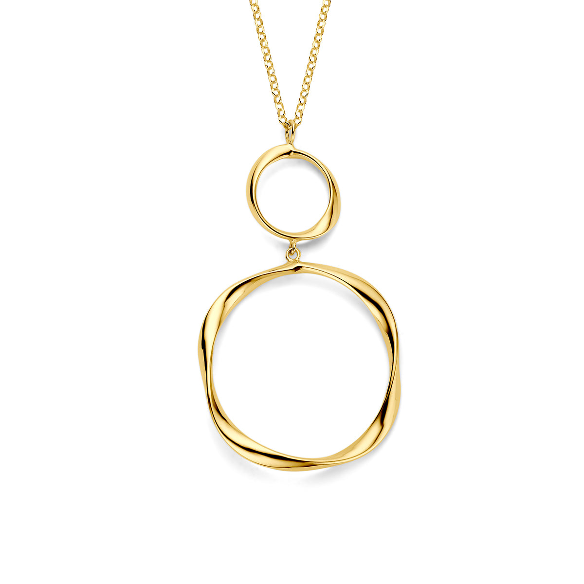 Gouden gedraaide collier van verguld zilver voor vrouwen - City Juwelier