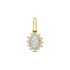 Gouden hanger dames met lab grown diamant in 14K geelgoud vooraanzicht - City Juwelier