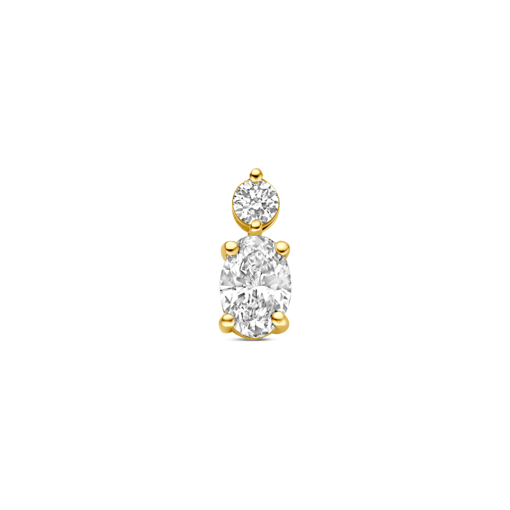 Gouden hanger met lab grown diamant in 14K geelgoud vooraanzicht voor dames - City Juwelier