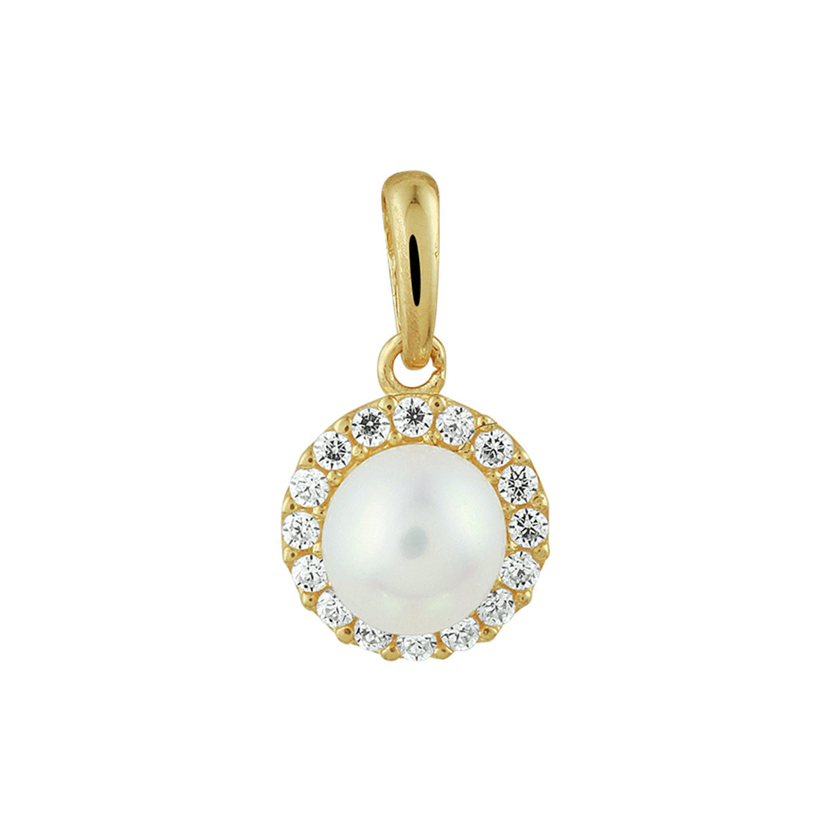 Gouden hanger met parel en zirkonia voor vrouwen - City Juwelier