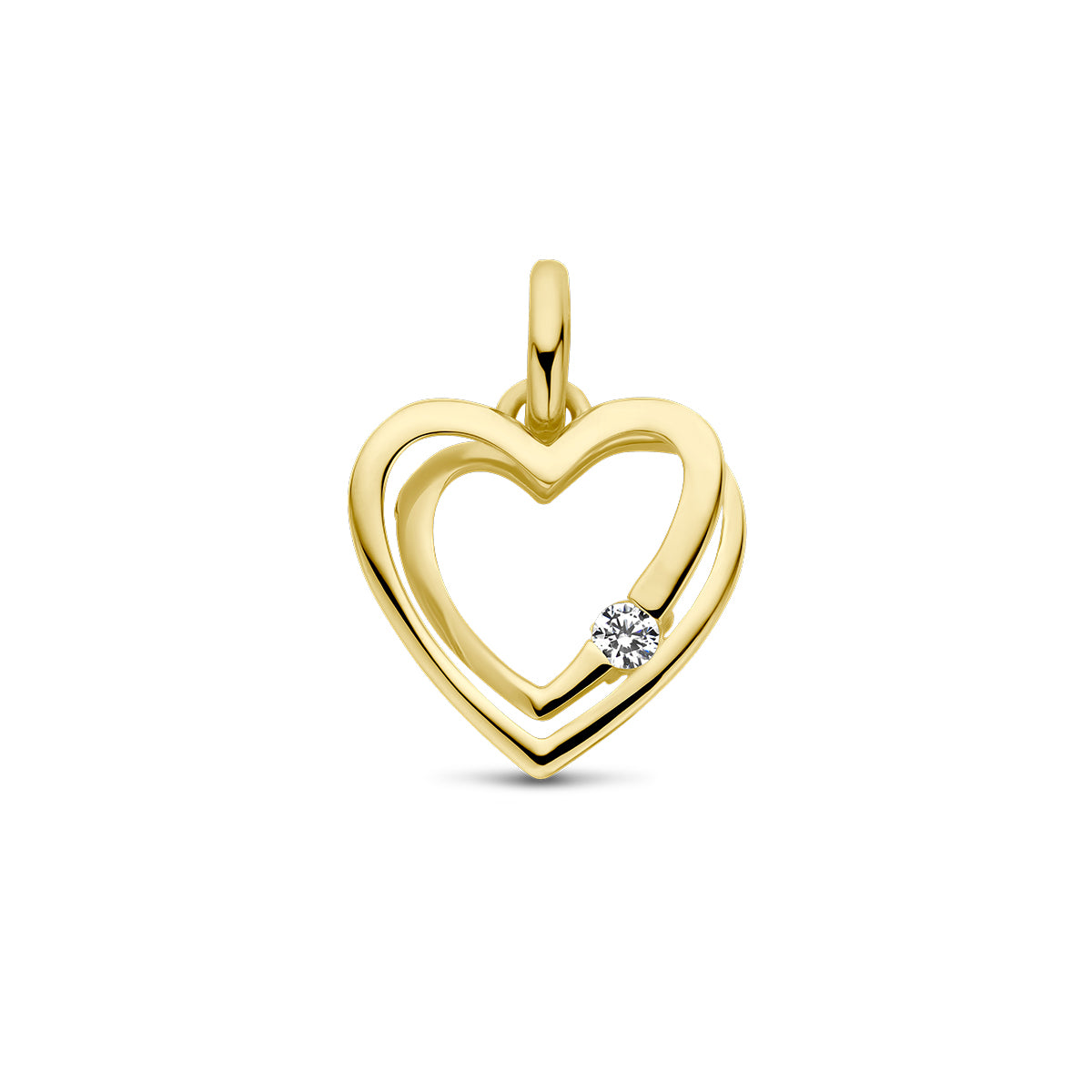 Gouden hart hanger 14K geelgoud voor Valentijn - City Juwelier