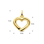 Gouden hart hanger 14K geelgoud vooraanzicht - Tijdloos design - City Juwelier