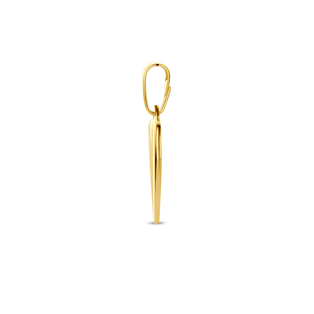 Gouden hart hanger 9 karaat zijaanzicht dames sieraad - City Juwelier