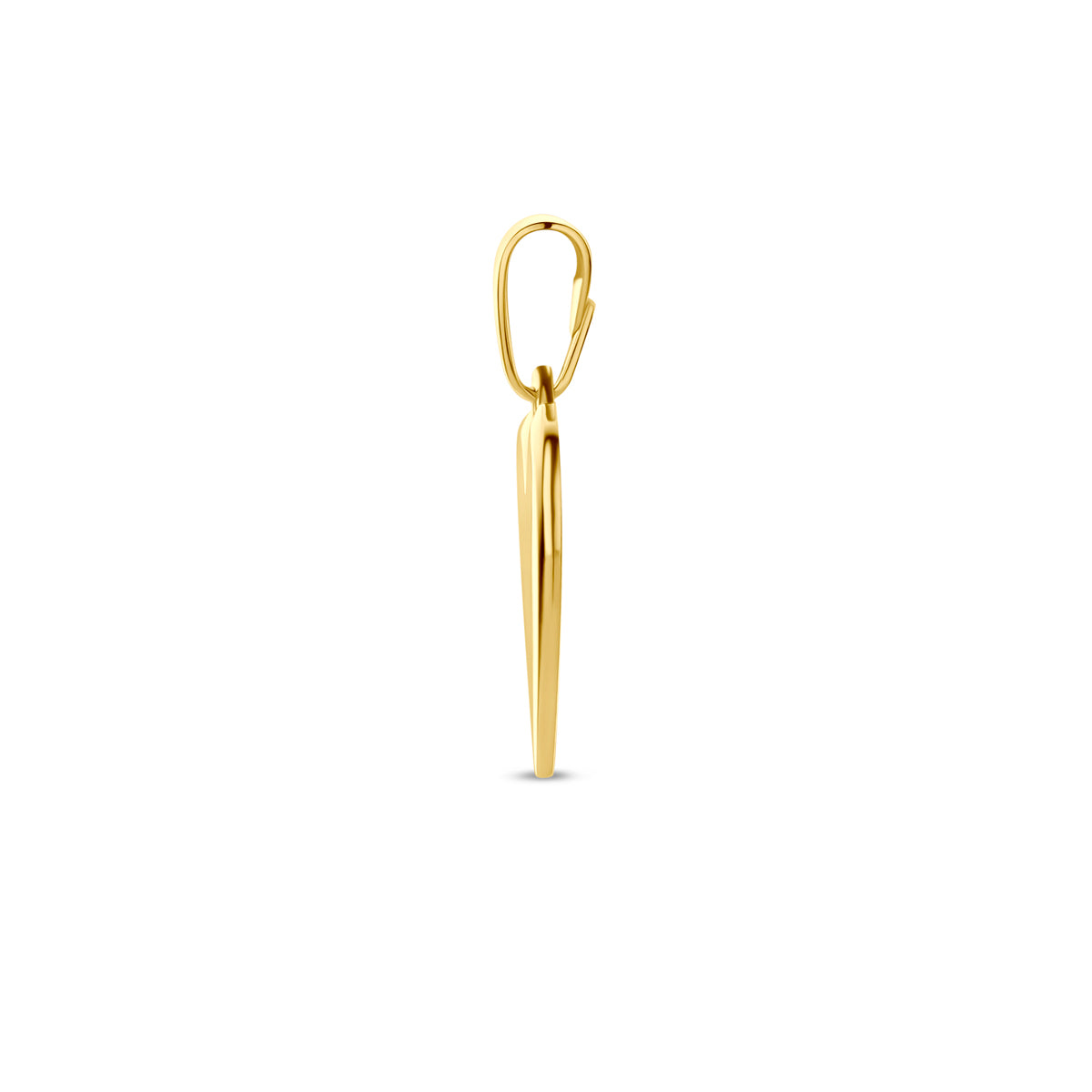 Gouden hart hanger 9 karaat zijaanzicht dames sieraad - City Juwelier