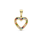 Gouden hart hanger met zirkonia stenen in 14K geelgoud - City Juwelier