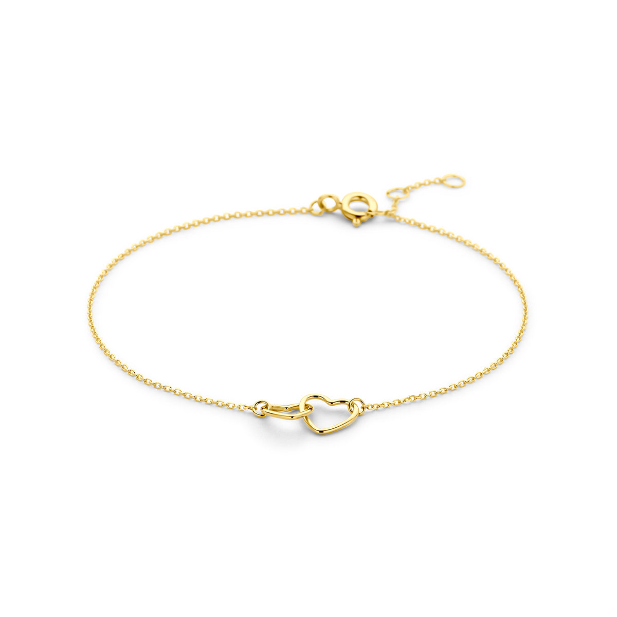 Gouden hartjes armband van 14K geelgoud voor vrouwen - City Juwelier