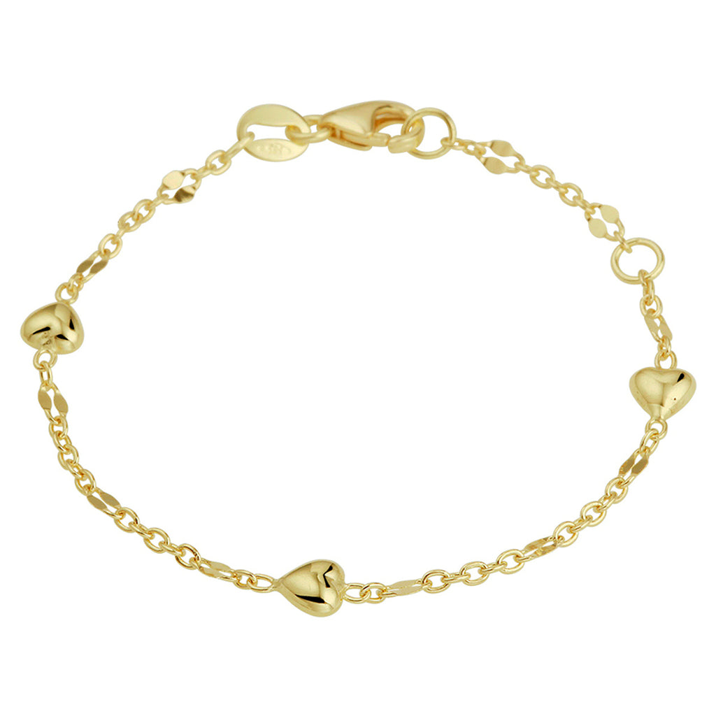 Gouden hartjes armband voor kinderen in 14K geelgoud - City Juwelier