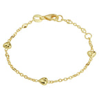 Gouden hartjes armband voor kinderen in 14K geelgoud - City Juwelier