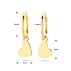 Gouden hartjes oorbellen vooraanzicht - City Juwelier