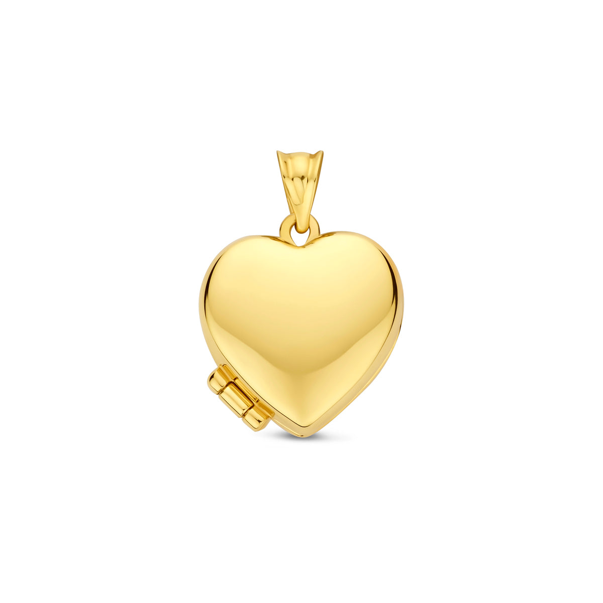 Gouden hartmedaillon 9K geelgoud vooraanzicht dames hanger - City Juwelier
