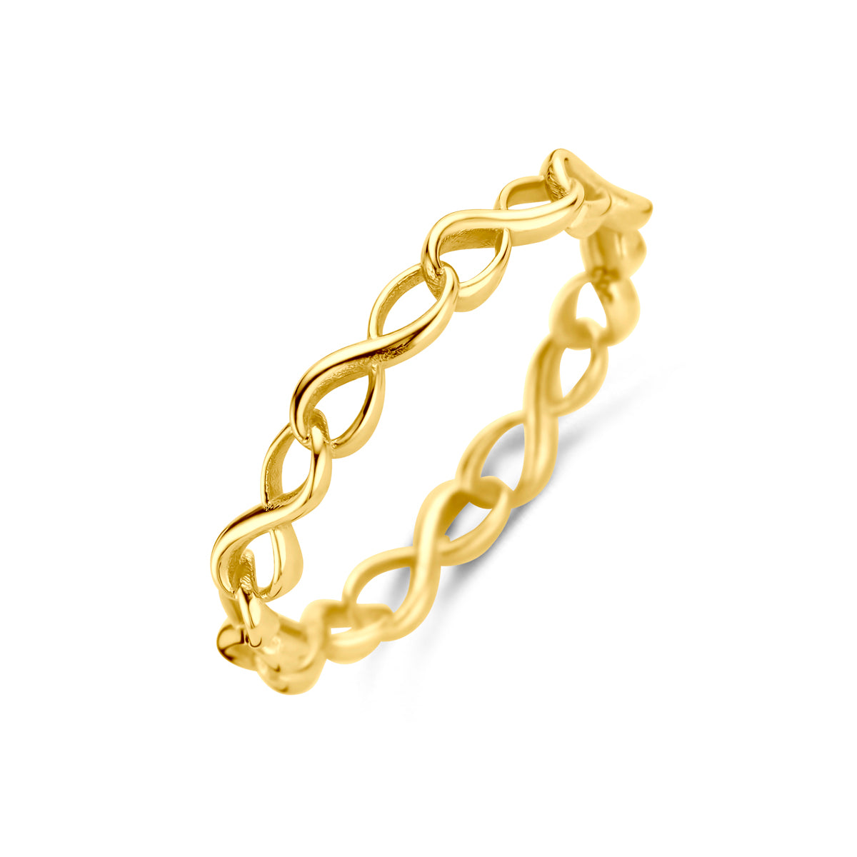 Gouden infinity ring 14K geelgoud voor vrouwen - City Juwelier