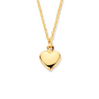 Gouden ketting dames met hartje hanger in 9K geelgoud vooraanzicht - City Juwelier