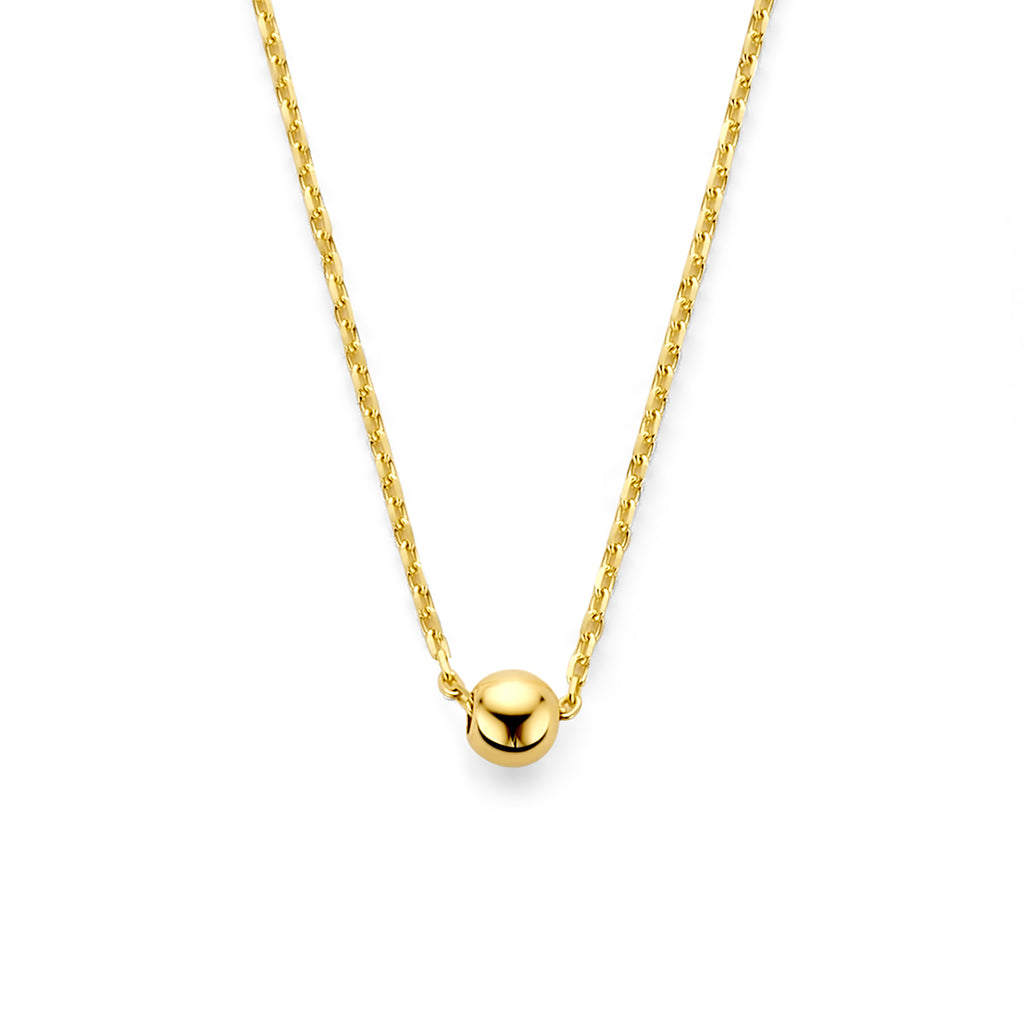 Gouden ketting met bol hanger 9K geelgoud voor vrouwen - City Juwelier