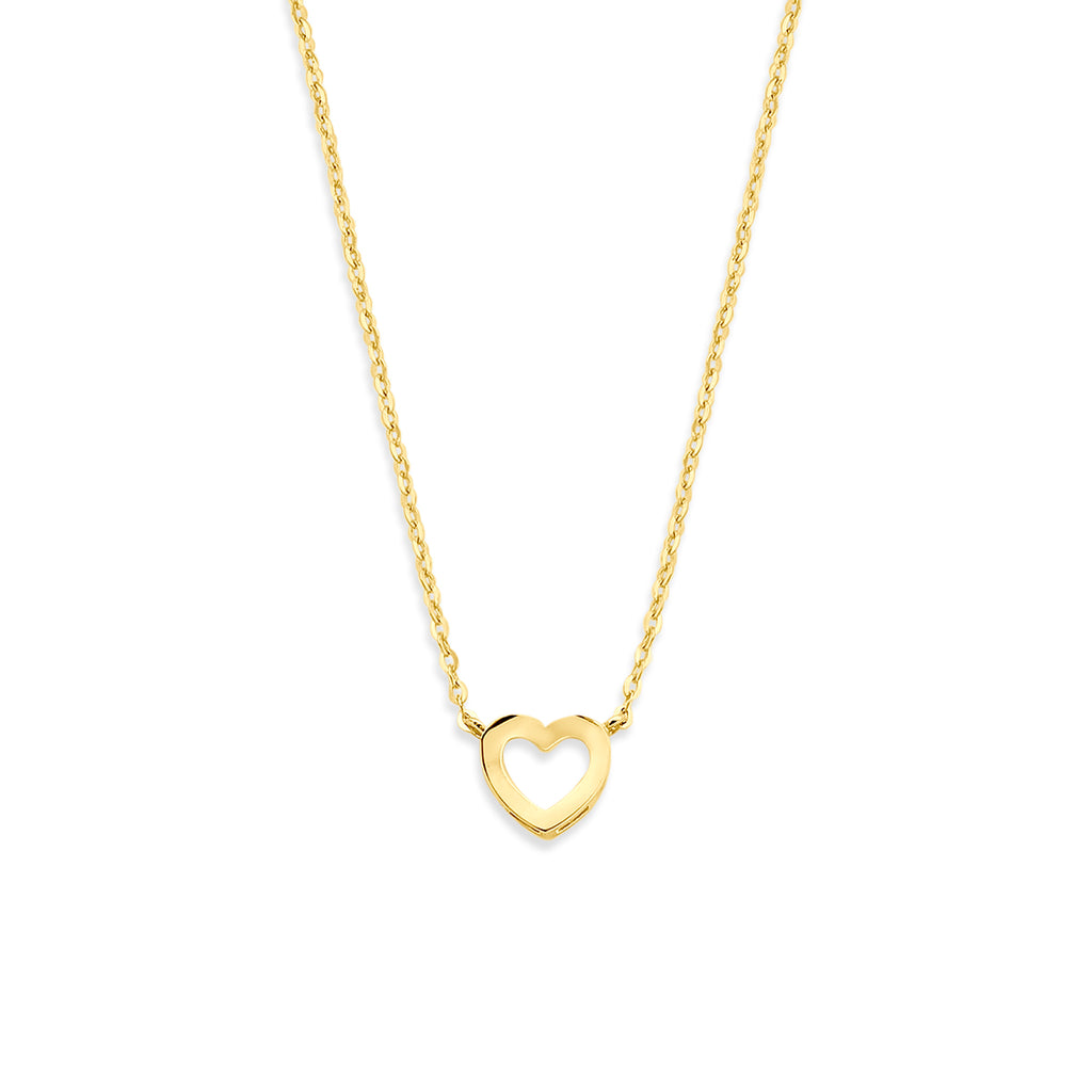 Gouden ketting met hart hanger voor vrouwen in 9K geelgoud - City Juwelier