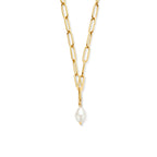 Gouden ketting met synthetische parel voor vrouwen - City Juwelier