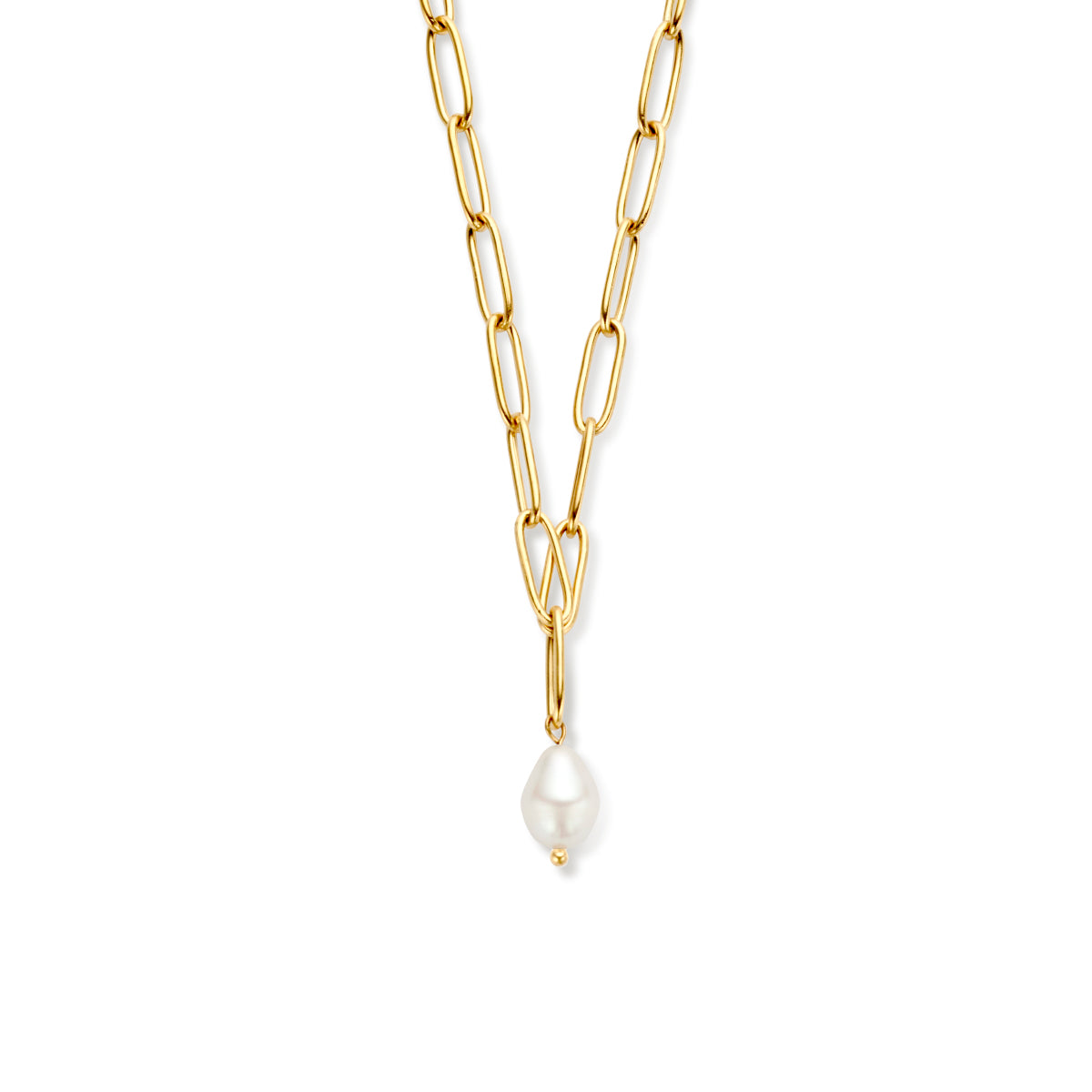 Gouden ketting met synthetische parel voor vrouwen - City Juwelier