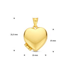 Gouden medaillon hartje gesloten achterzijde 14 karaat voor dames - City Juwelier