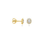 Gouden oorbellen dames Diamavielle collectie zijaanzicht met fonkelende diamant - City Juwelier