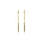 Gouden oorhangers met diamant in 14K geelgoud vooraanzicht voor dames - City Juwelier