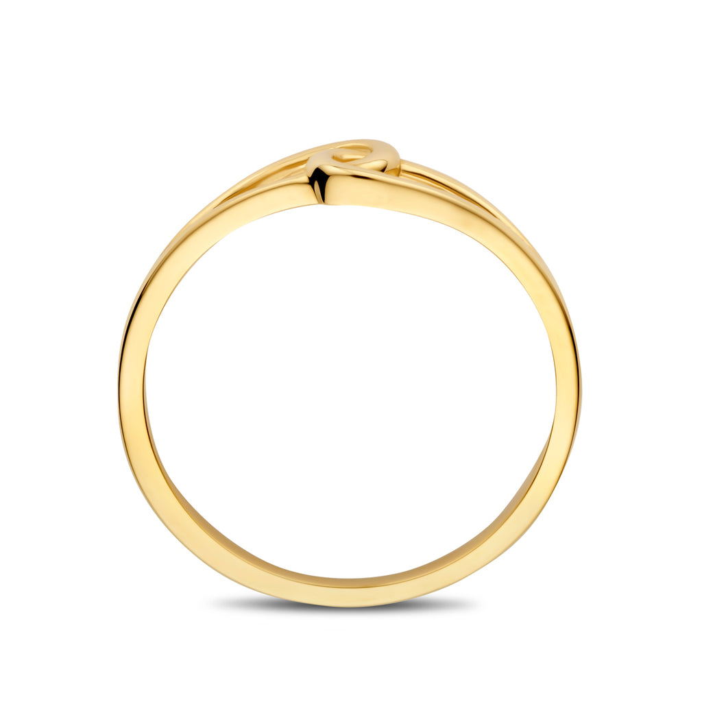 Gouden ring 5mm breed in 9K geelgoud zijaanzicht voor vrouwen - City Juwelier