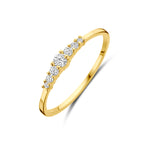 Gouden ring dames met zirkonia in 9K geelgoud vooraanzicht - City Juwelier
