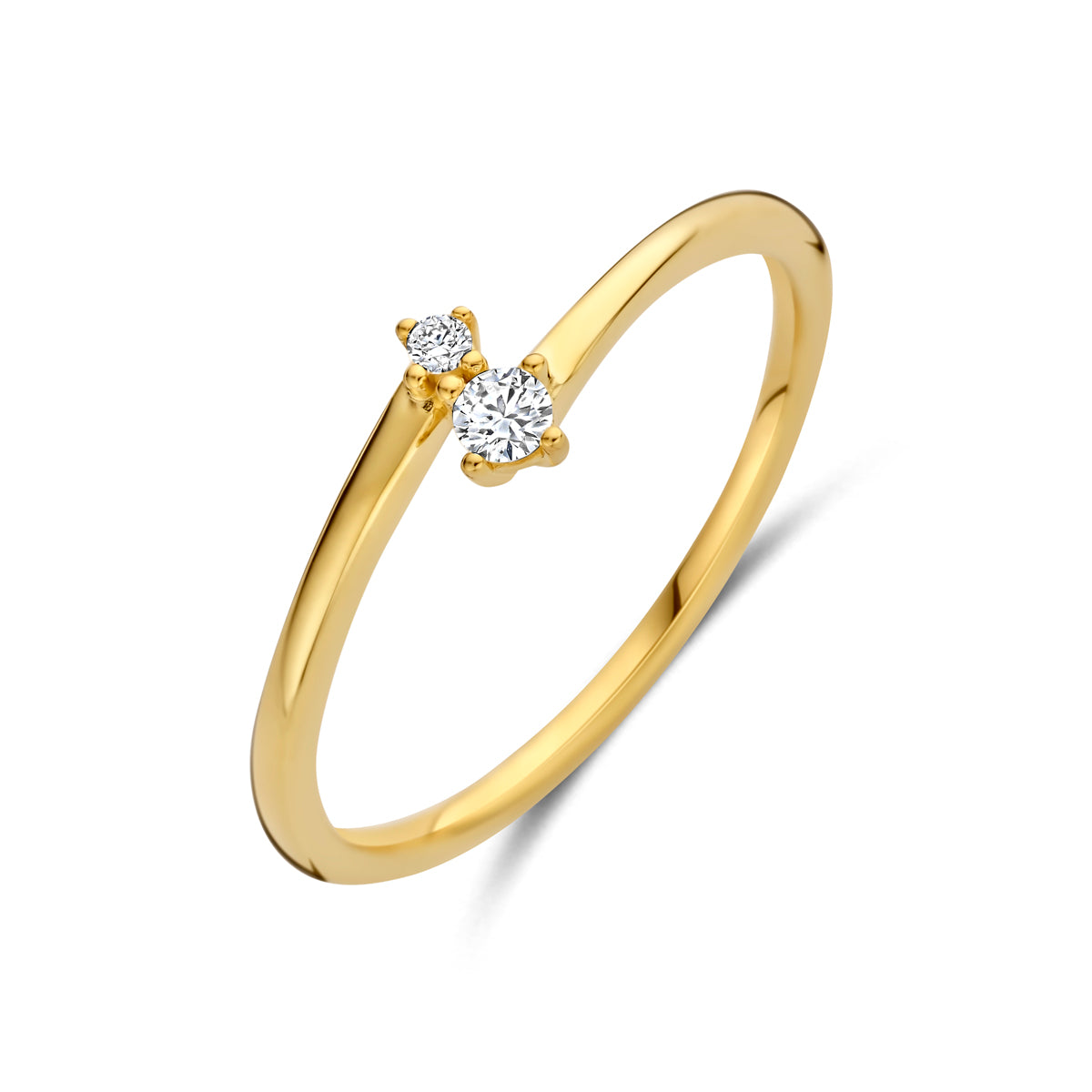 Gouden ring met diamant 14K geelgoud voor vrouwen - City Juwelier