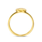Gouden ring met hart en diamant voor kinderen zijaanzicht - City Juwelier