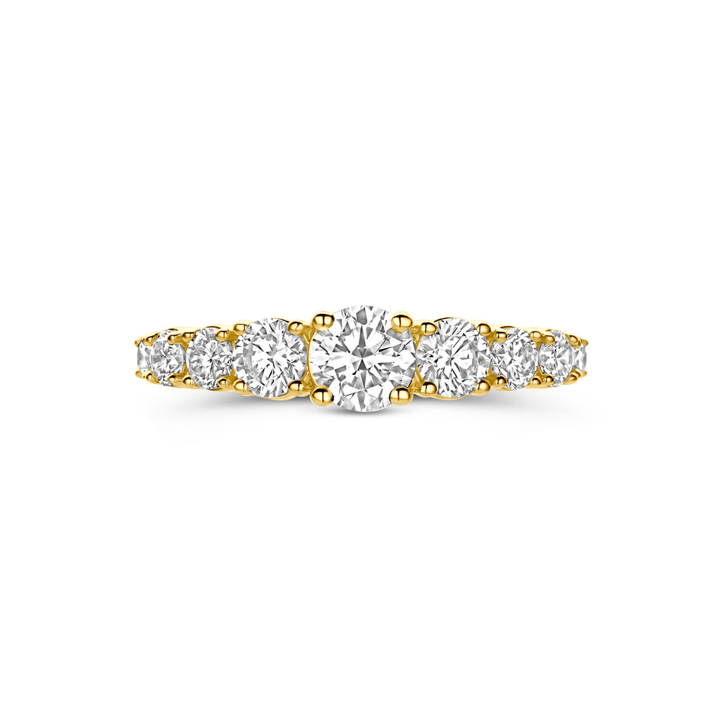 Gouden ring met lab grown diamant detail van zetting voor dames - City Juwelier
