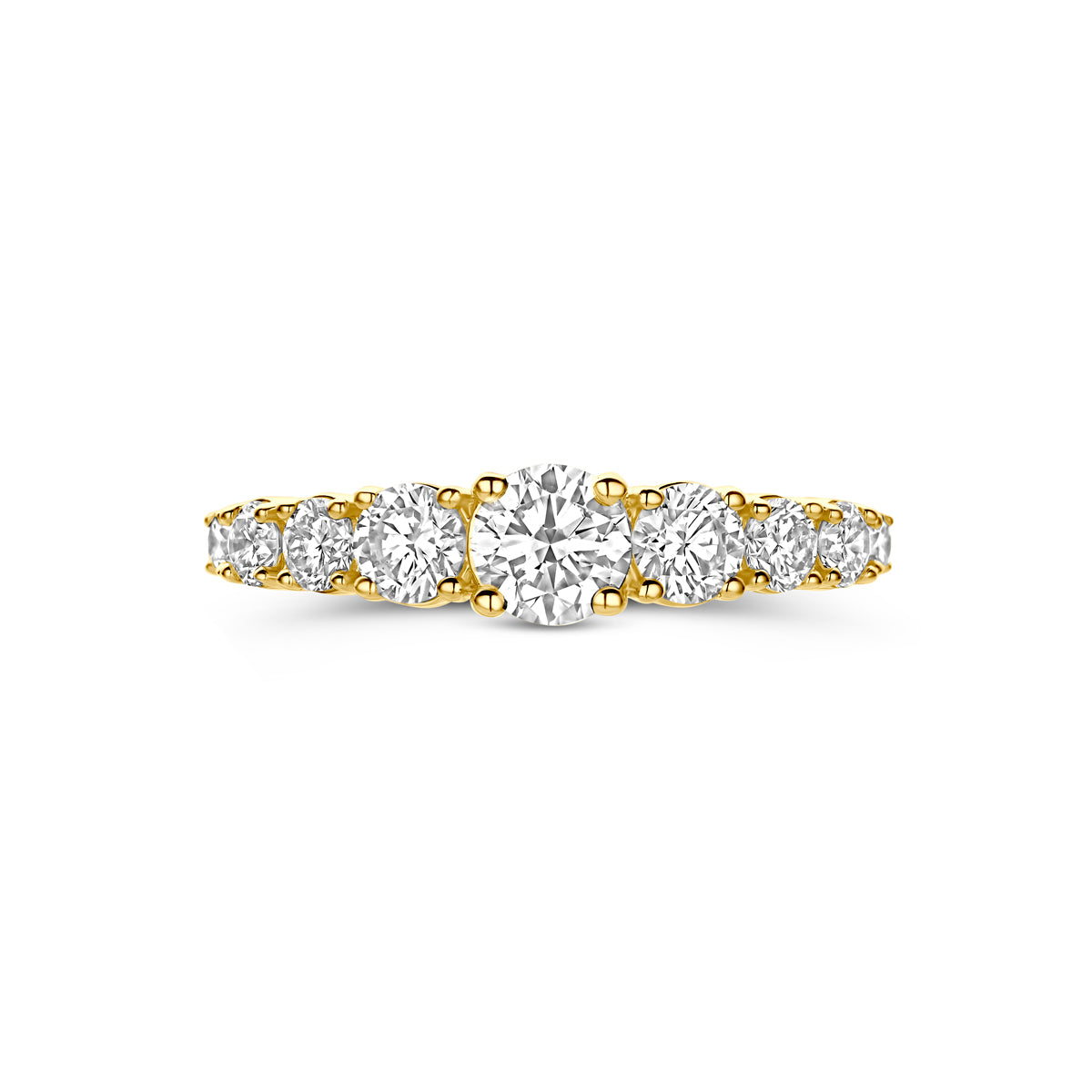 Gouden ring met lab grown diamant detail van zetting voor dames - City Juwelier
