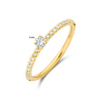 Gouden ring met schitterende diamanten vooraanzicht - City Juwelier