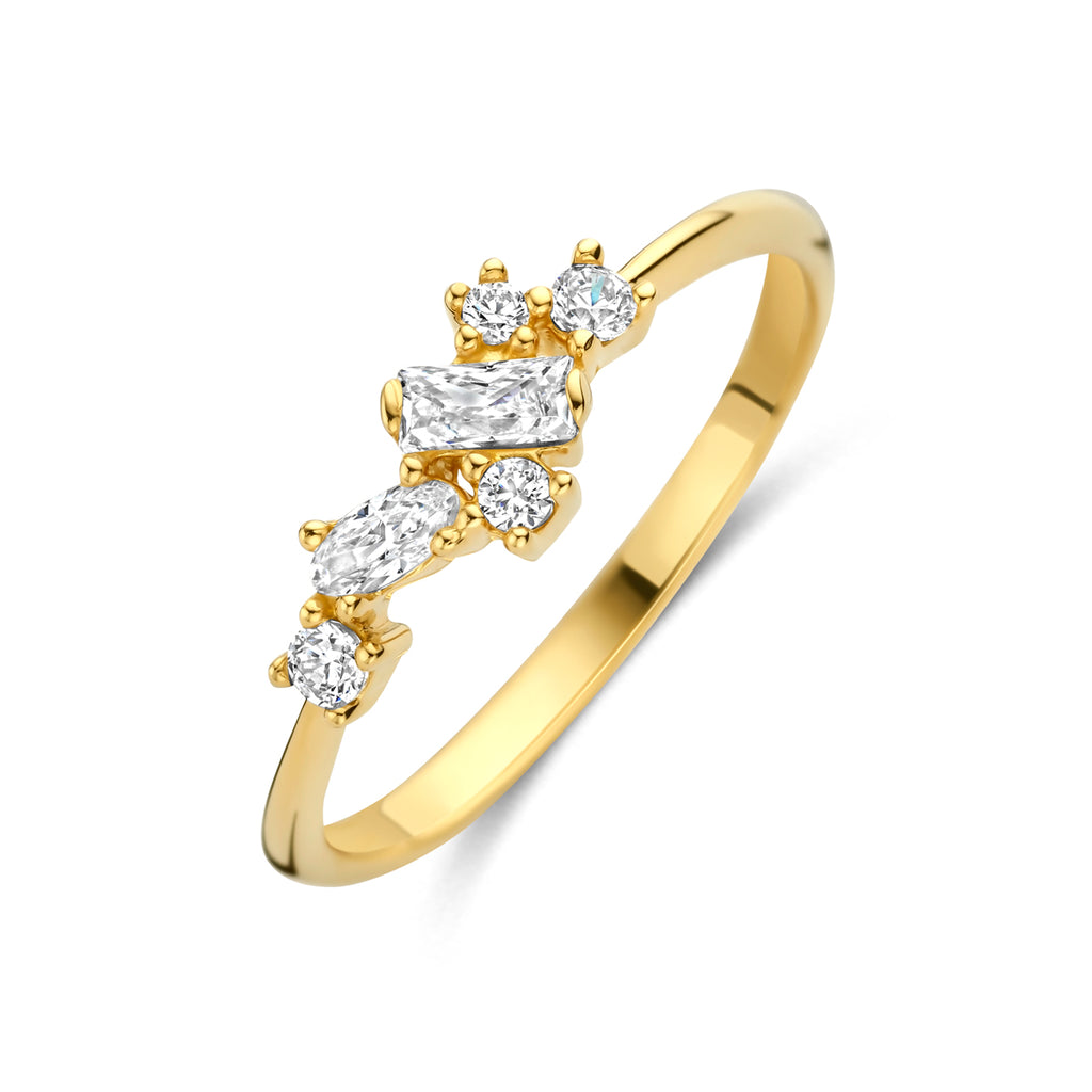 Gouden ring met zirkonia voor vrouwen in 14K geelgoud - City Juwelier